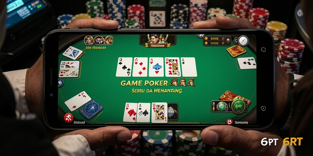Screenshot gameplay <strong>6RT</strong> yang menunjukkan aksi Poker seru.