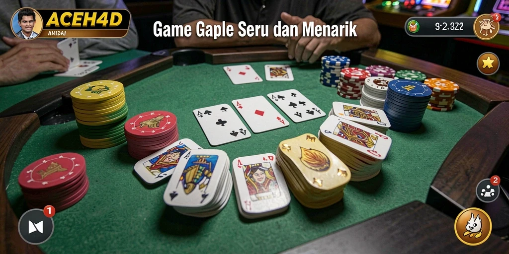 Tampilan gameplay Gaple yang seru dan menantang di ACEH4D.