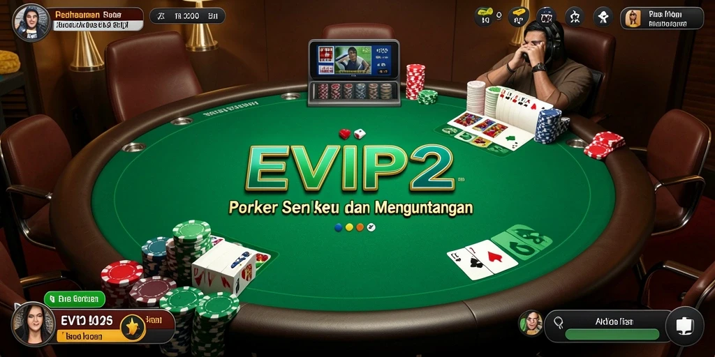 Tampilan gameplay Poker yang mendebarkan di EVIP2.