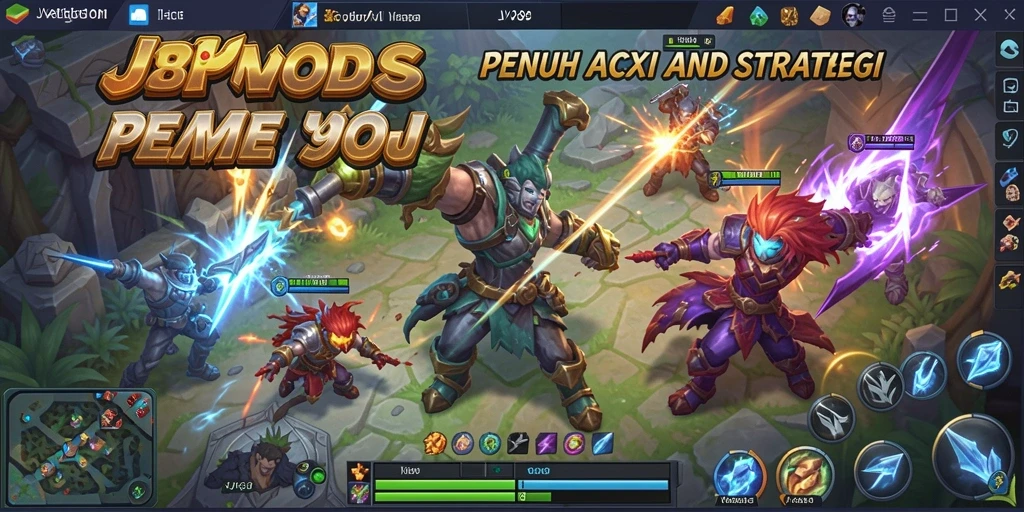 Gameplay JV88 dengan aksi seru di arena MOBA.