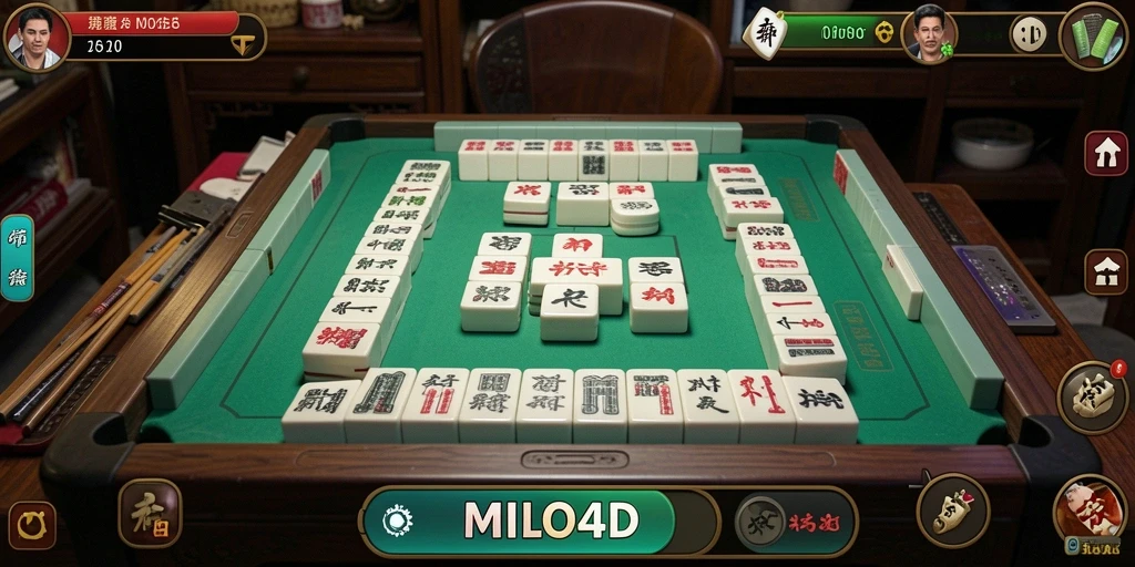 Tampilan gameplay <strong>MILO4D</strong> yang menarik dengan ubin Mahjong berwarna-warni.