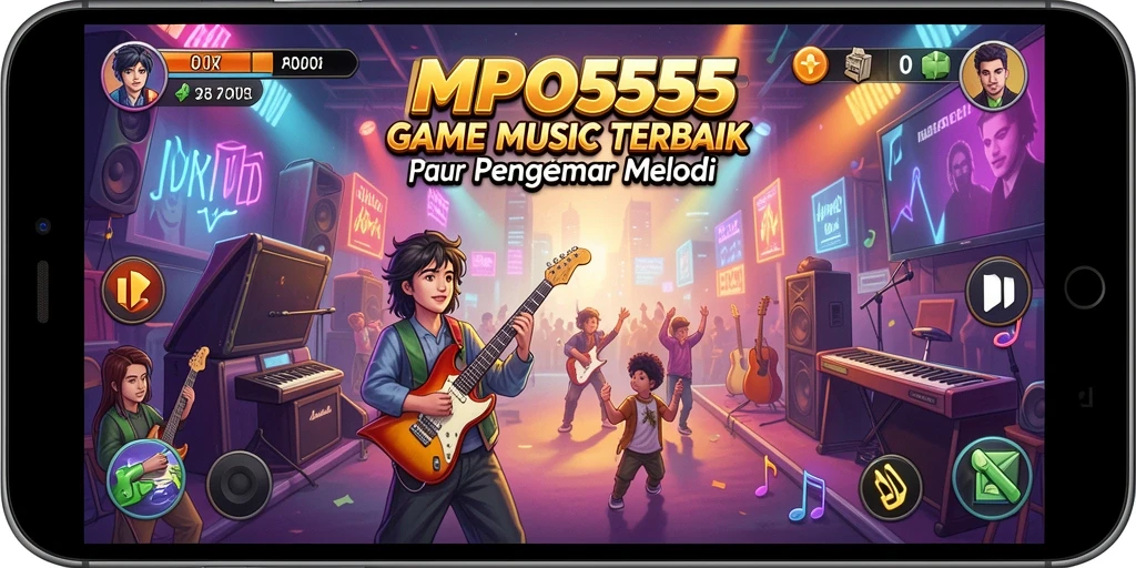 Tampilan 게임 플레이 MPO555 yang menampilkan pengalaman bermain musik yang seru.