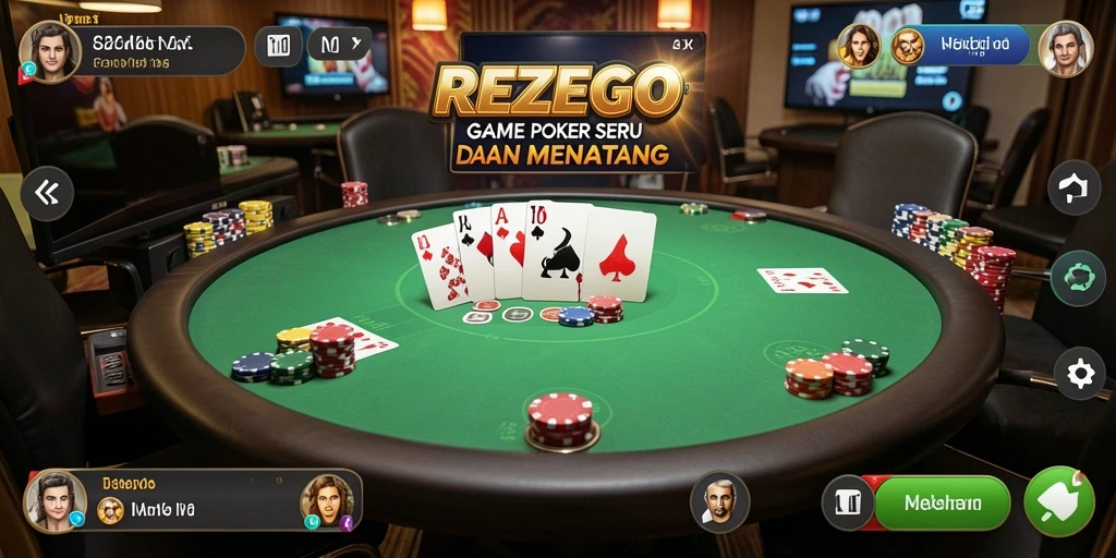 Tampilan gameplay Poker yang menarik dan mendebarkan.