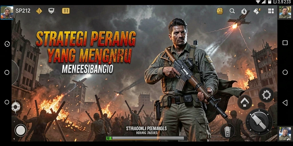 Tangkapan layar SP212 yang menampilkan aksi pertempuran strategi