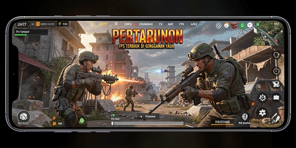 Screenshot permainan UH77 menampilkan aksi tembak-menembak yang mendebarkan.
